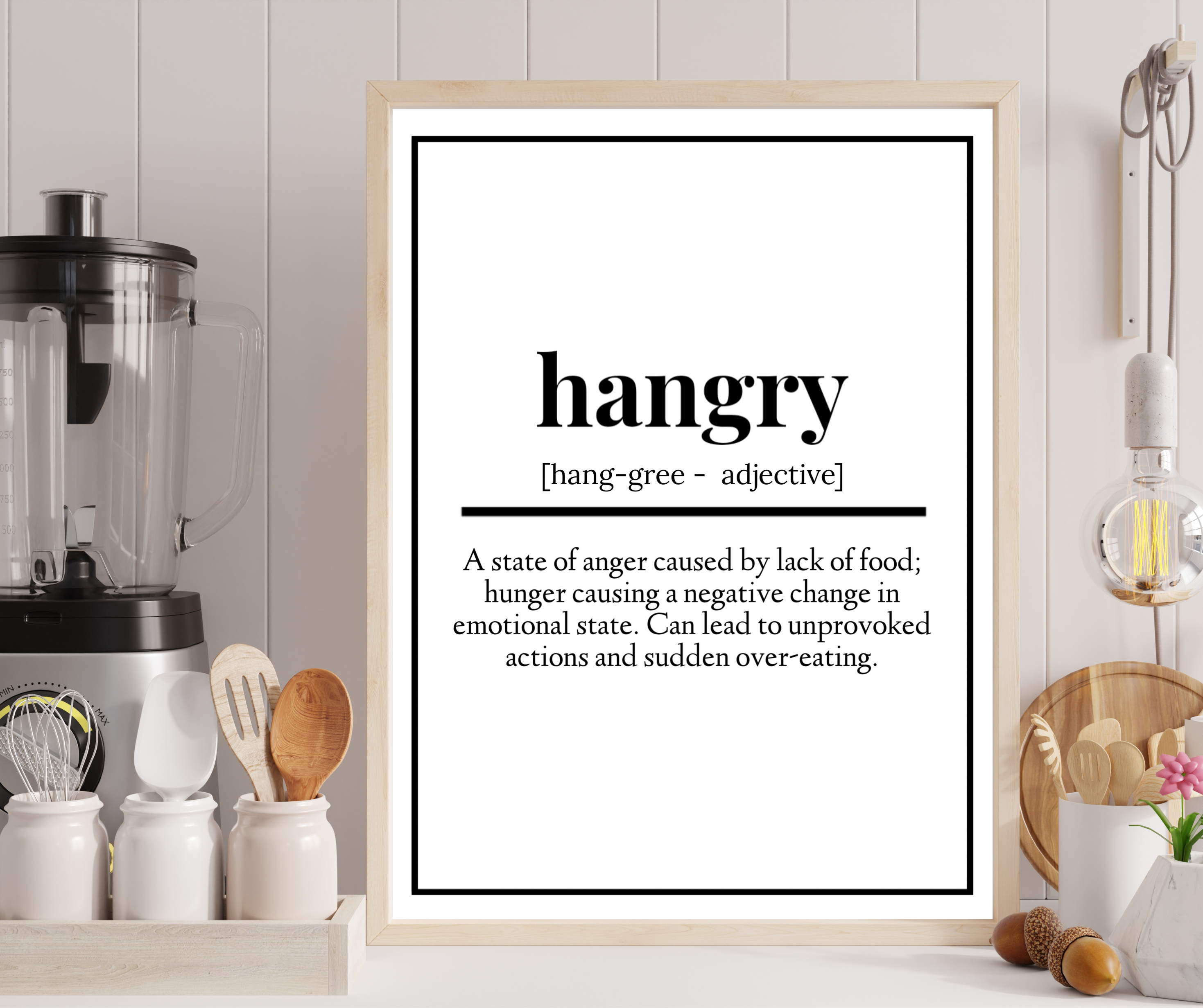 Funny Hangry Kitchen Print A4