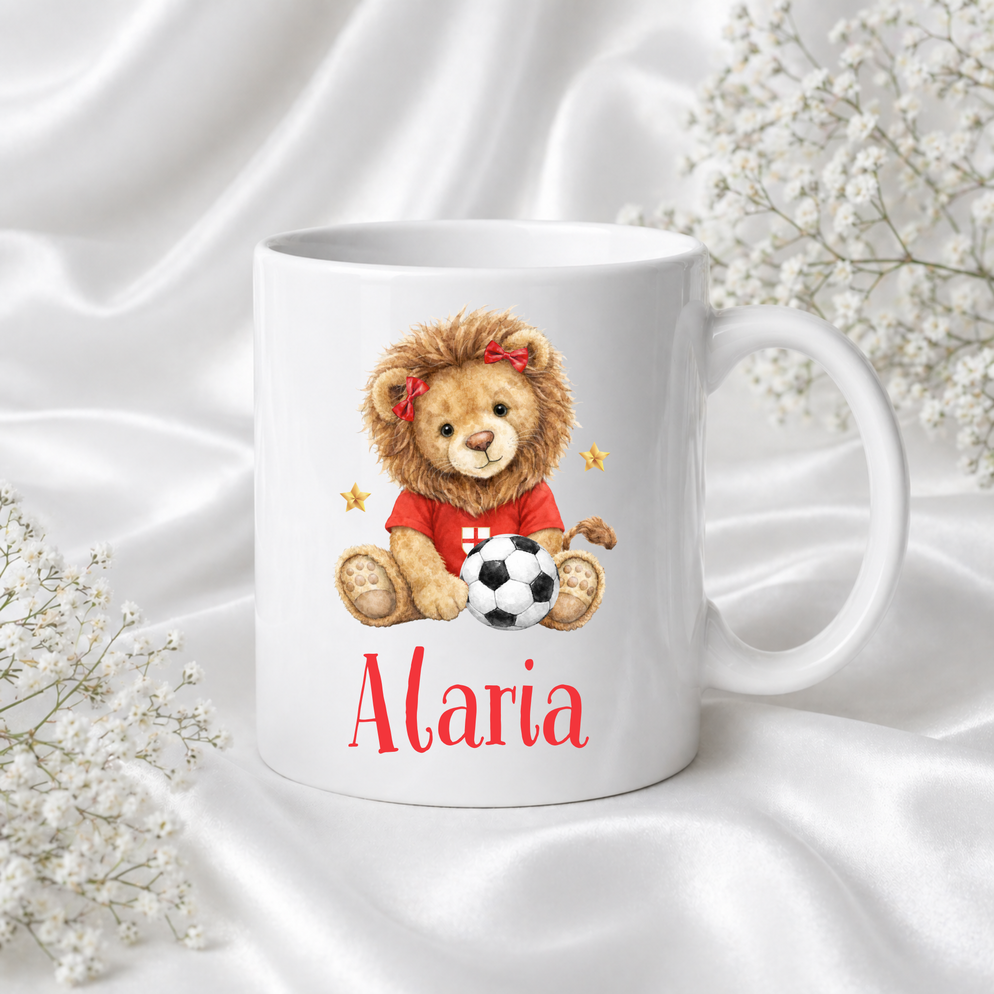 Adorable Little Bear with Bows Personalised England Mug