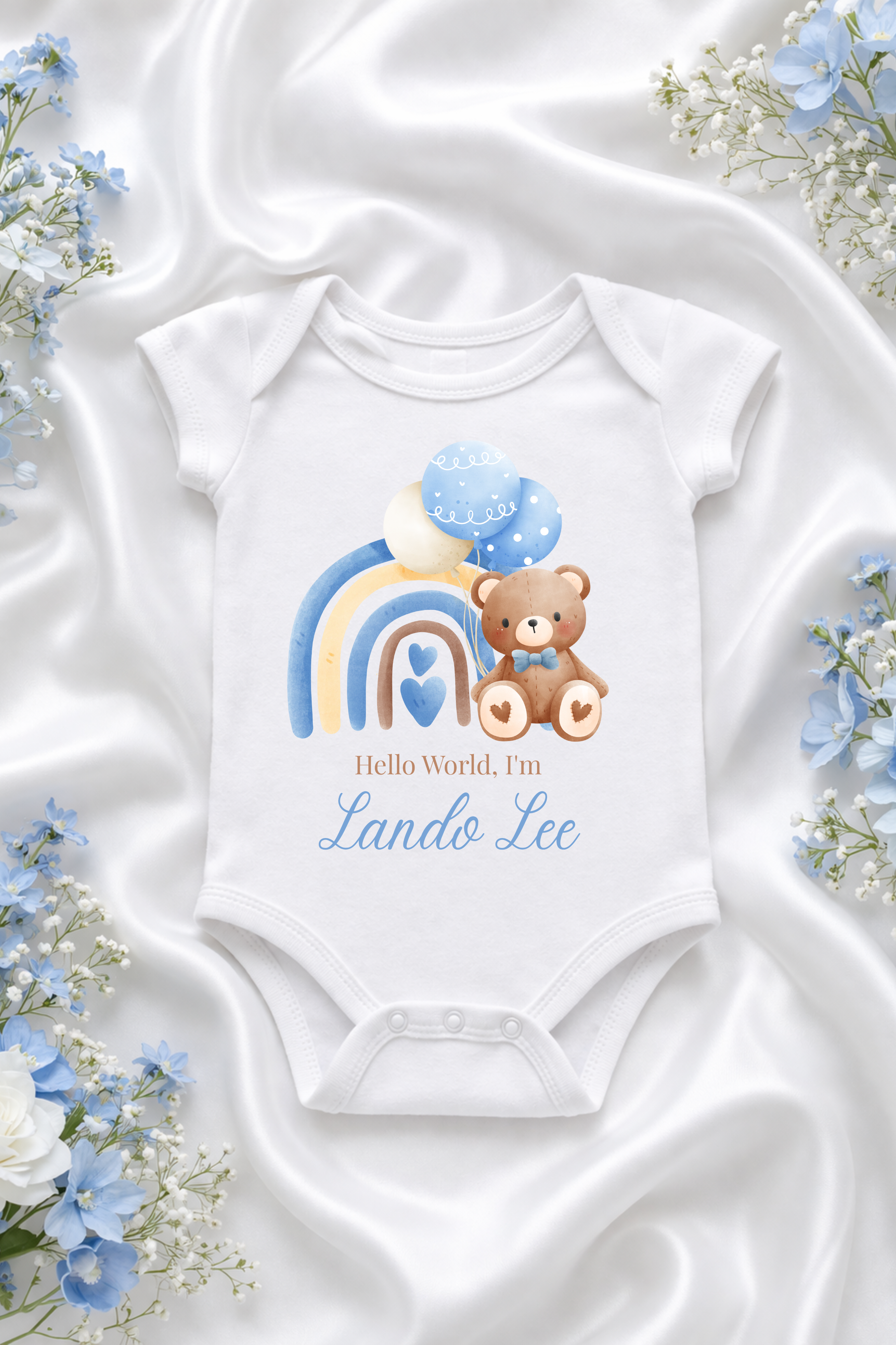 Welcome To The World Blue Baby Vest