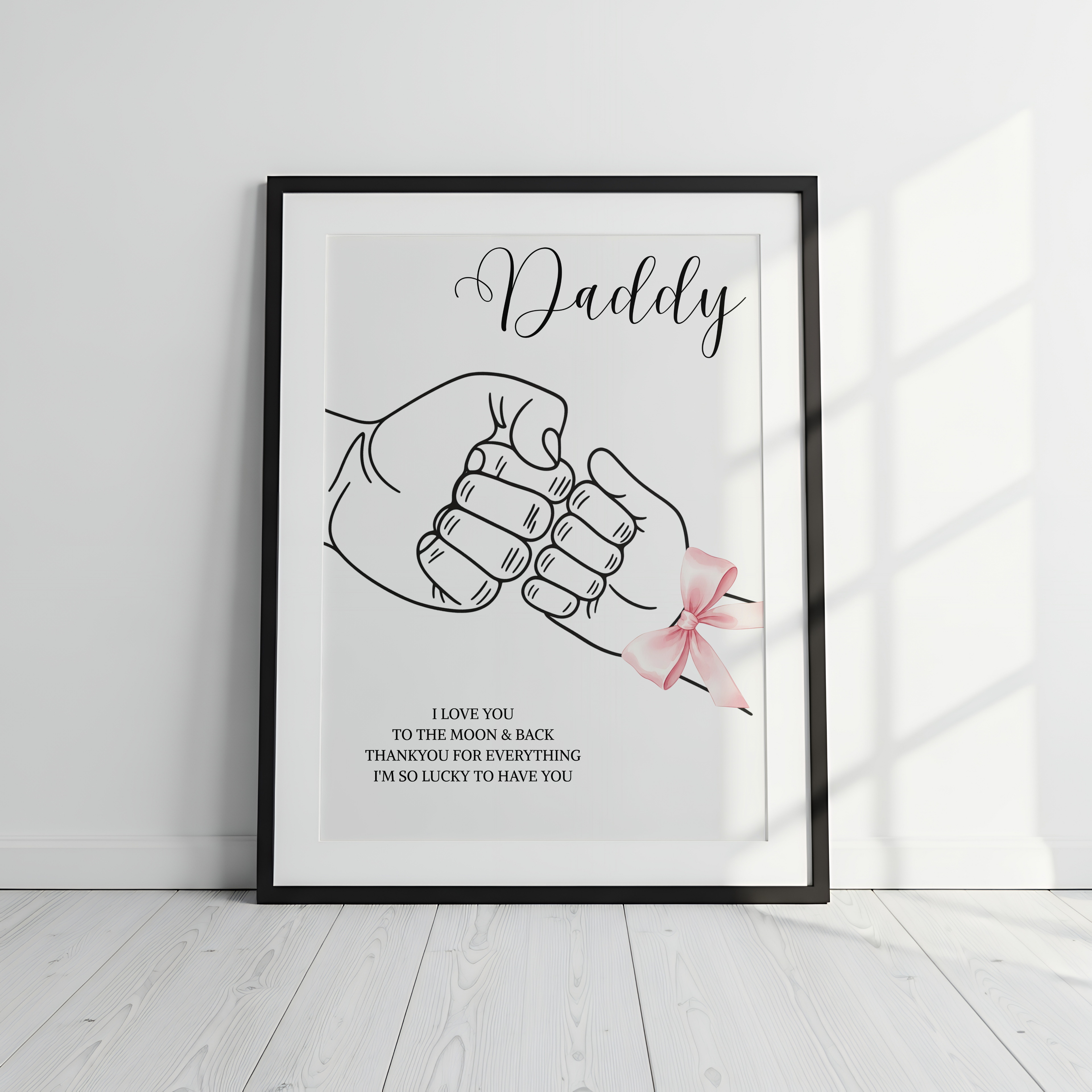 Father's Day Daddy Dad Fist Bump A4 Print