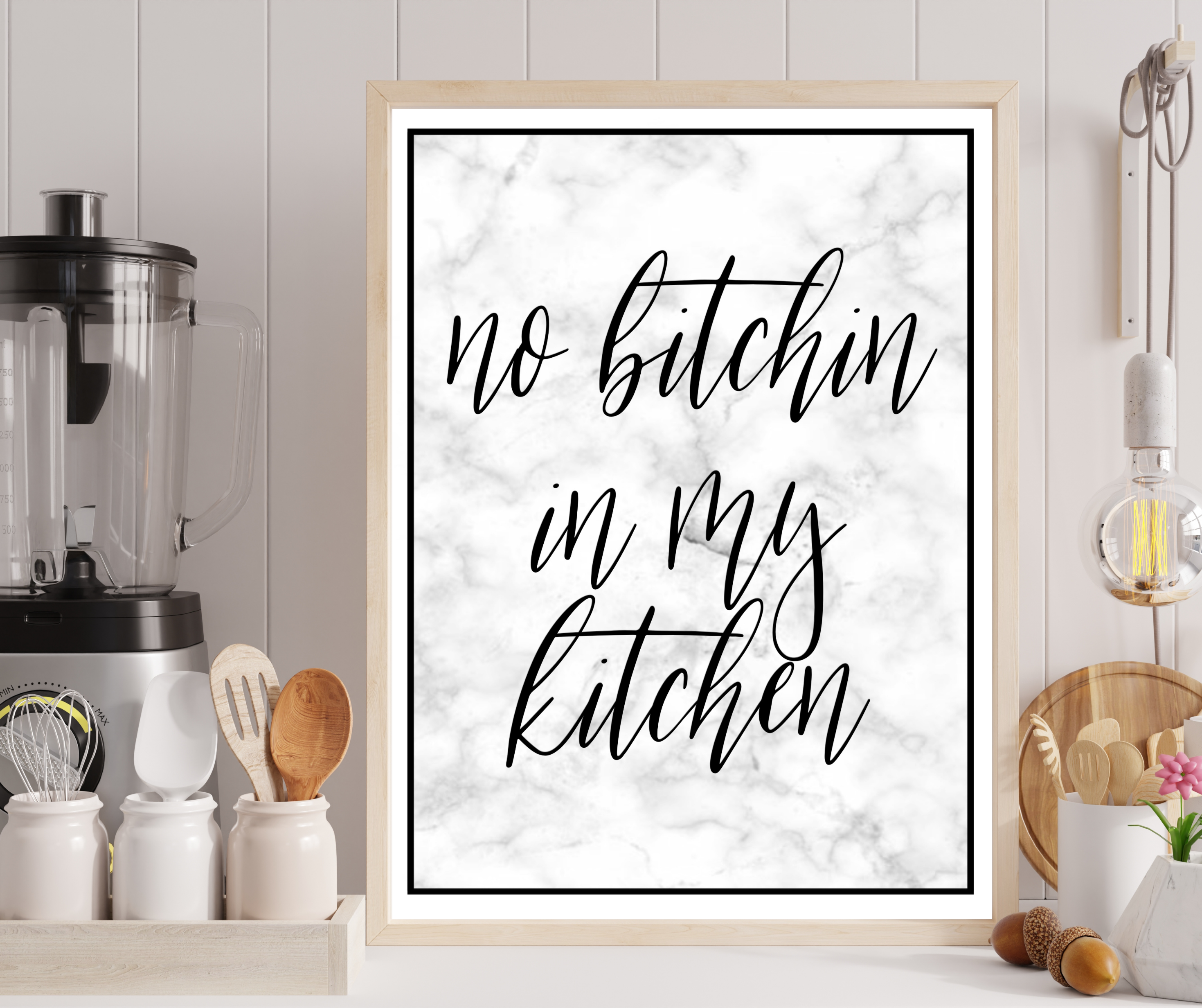 No Bitchin' In My Kitchen Wall Print A4