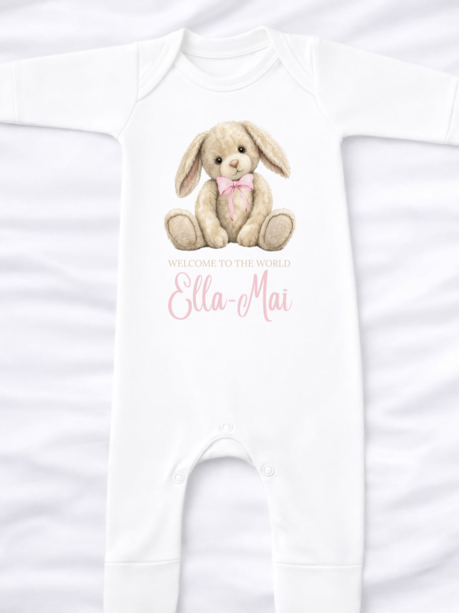 Personalised Welcome To The World Baby Grow