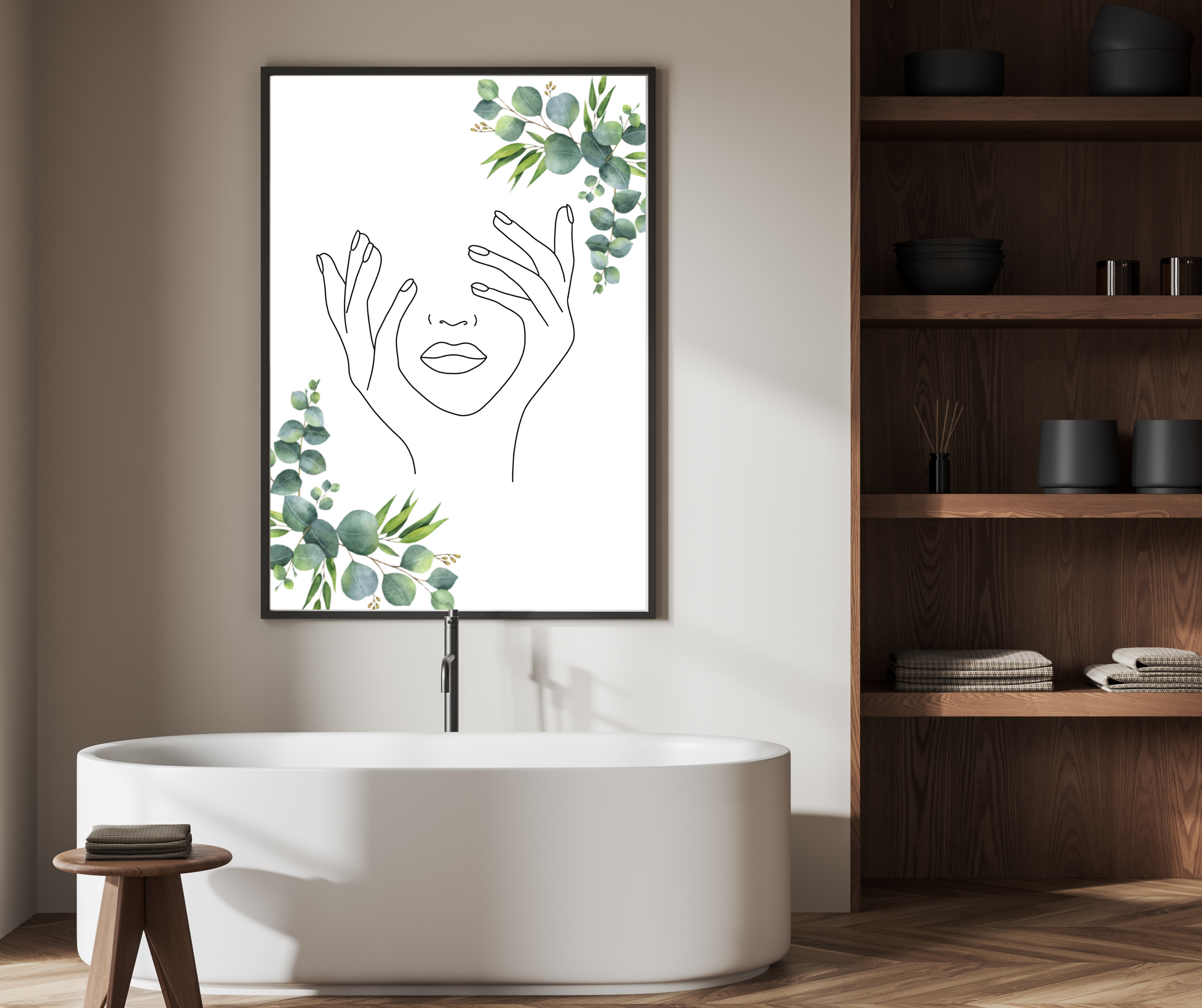 Aesthetic Bathroom Print A4