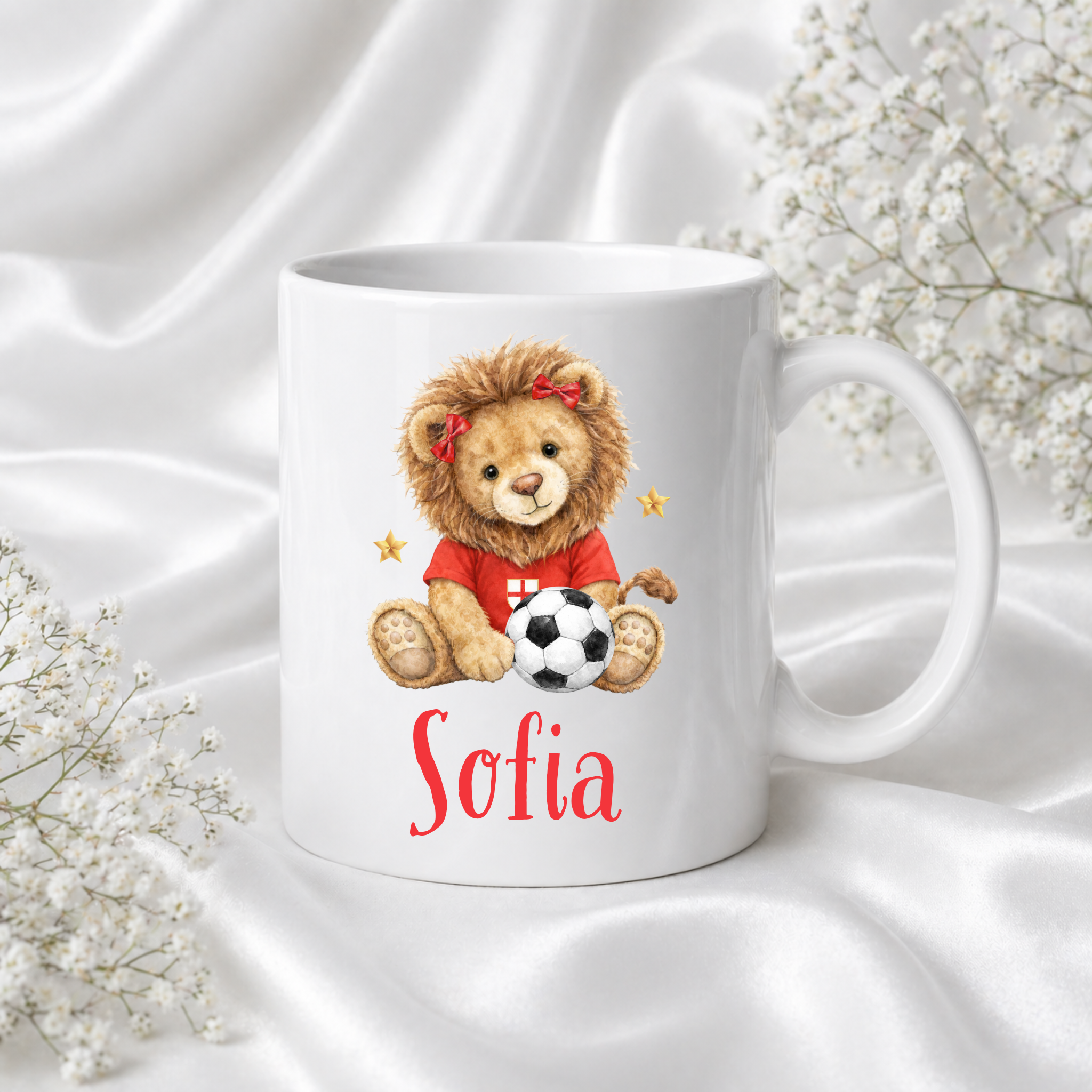 Adorable Little Bear with Bows Personalised England Mug
