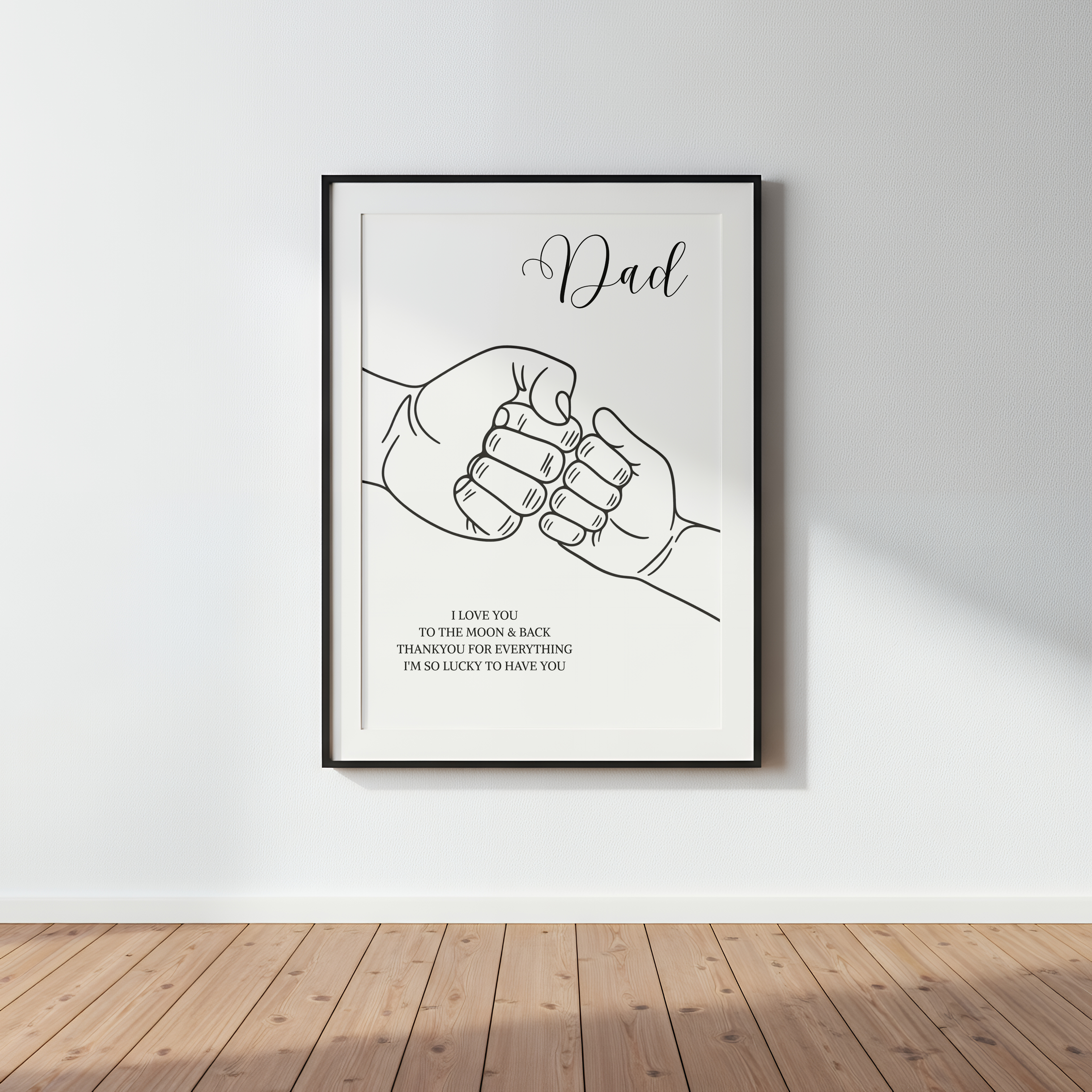 Father's Day Daddy Dad Fist Bump A4 Print
