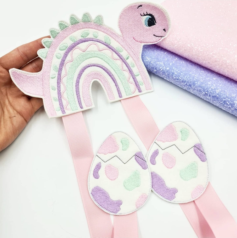Pastel Dinosaur Bow Holder