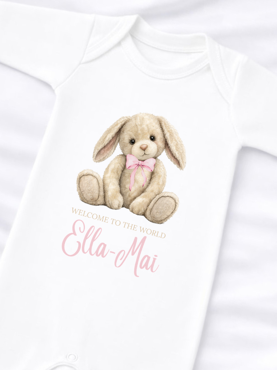 Personalised Welcome To The World Baby Grow