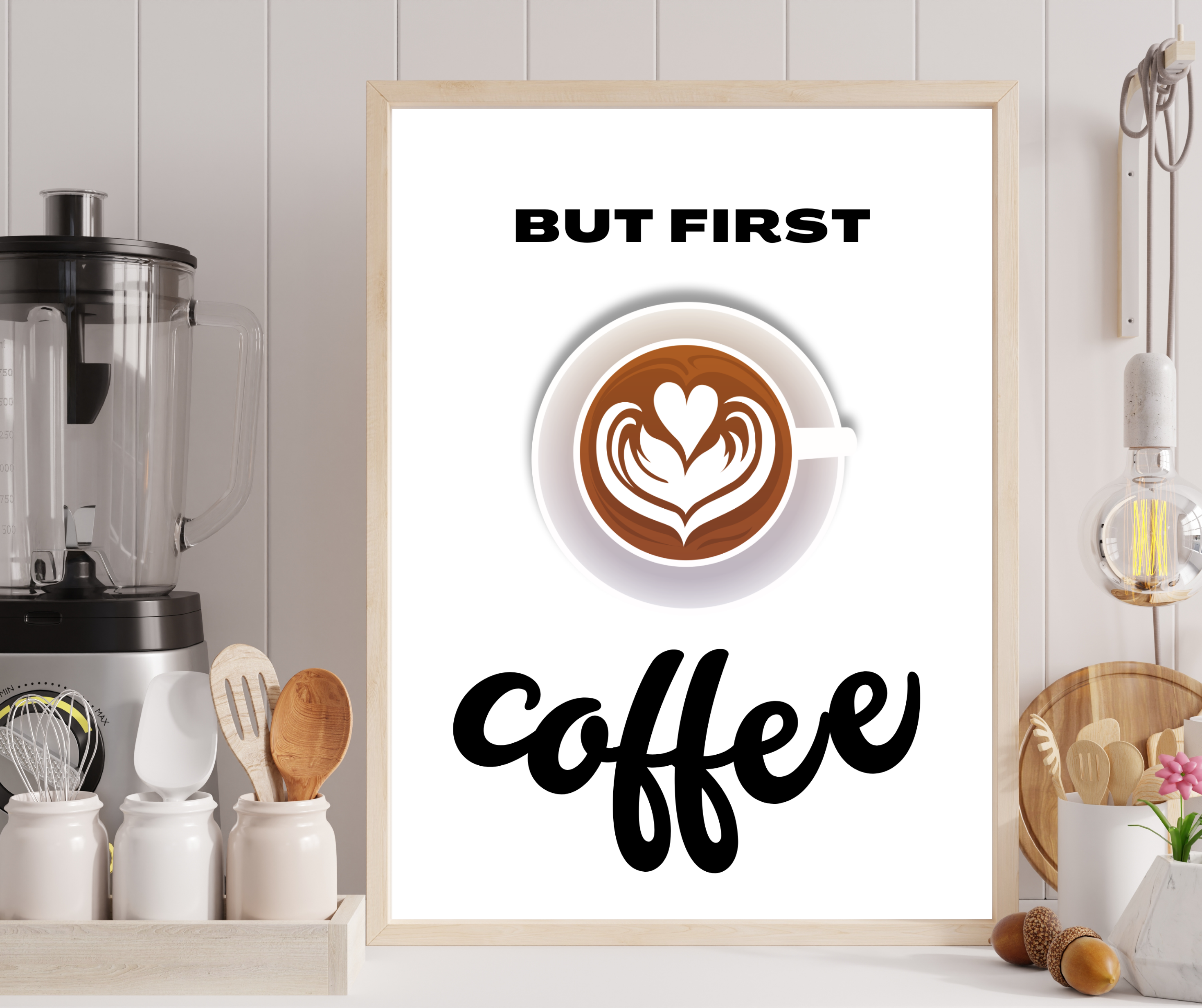 But First Coffee Kitchen Print A4