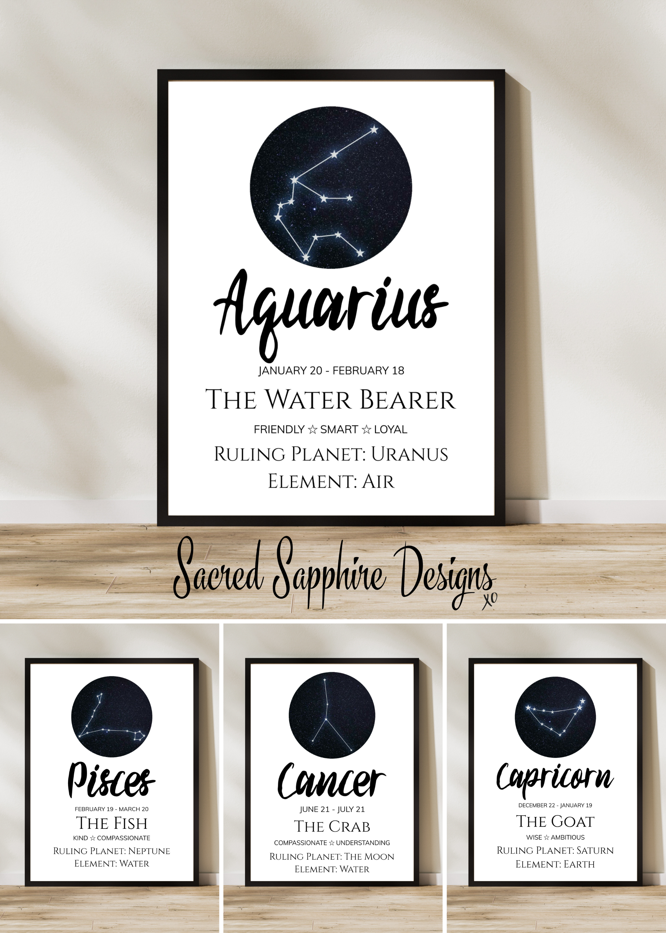 Zodiac Sign A4 Print
