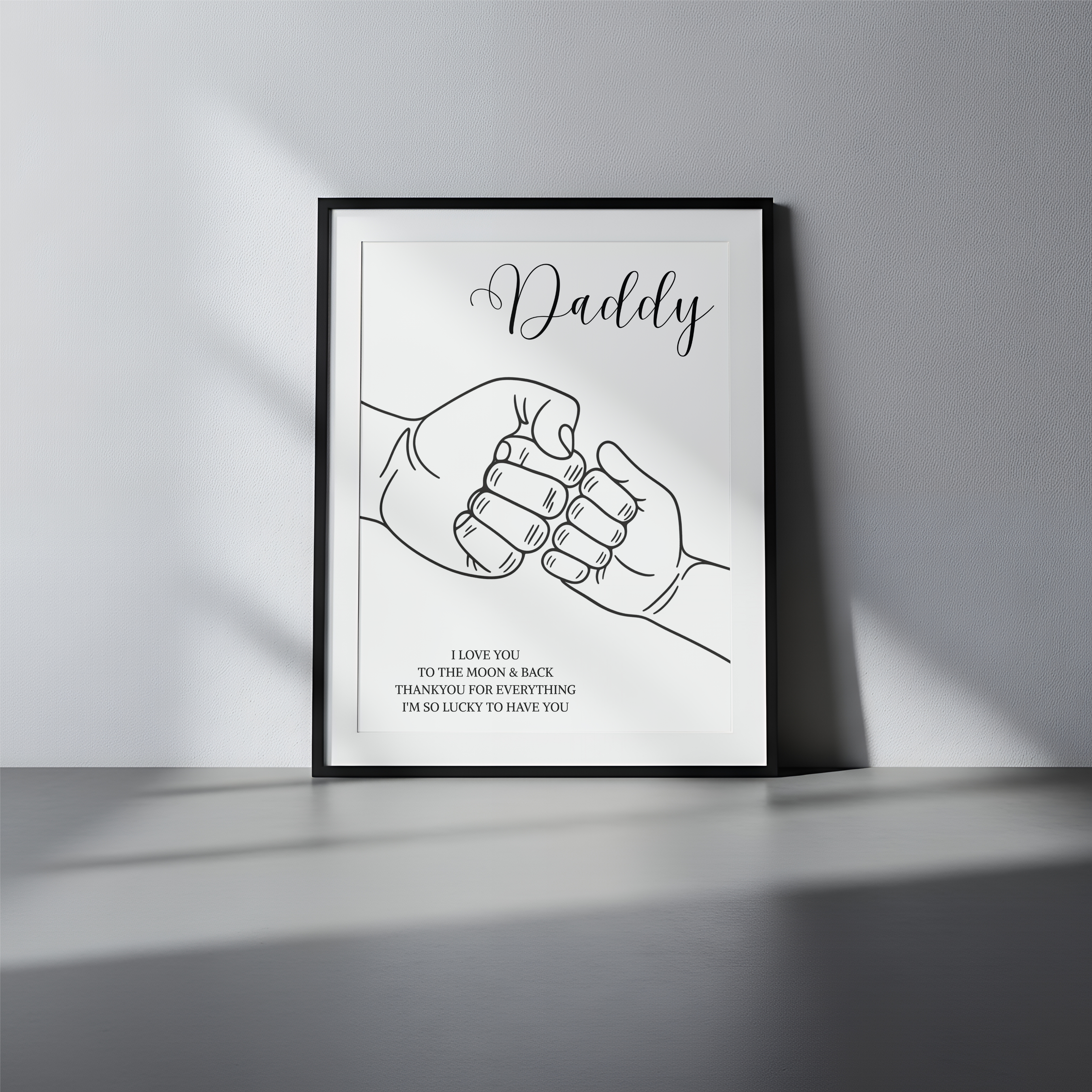 Father's Day Daddy Dad Fist Bump A4 Print